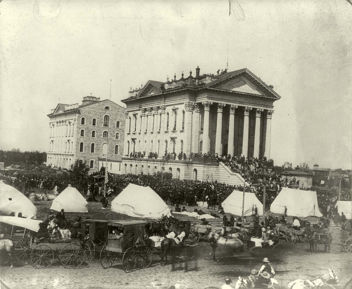 Topeka, Kansas. Soldiers and sailors' reunion, at the State House, 1881