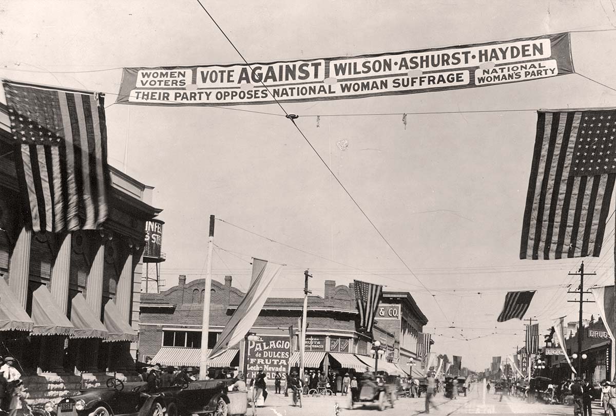 Tucson, Arizona. Controversial Party Banner in Tucson, 1916