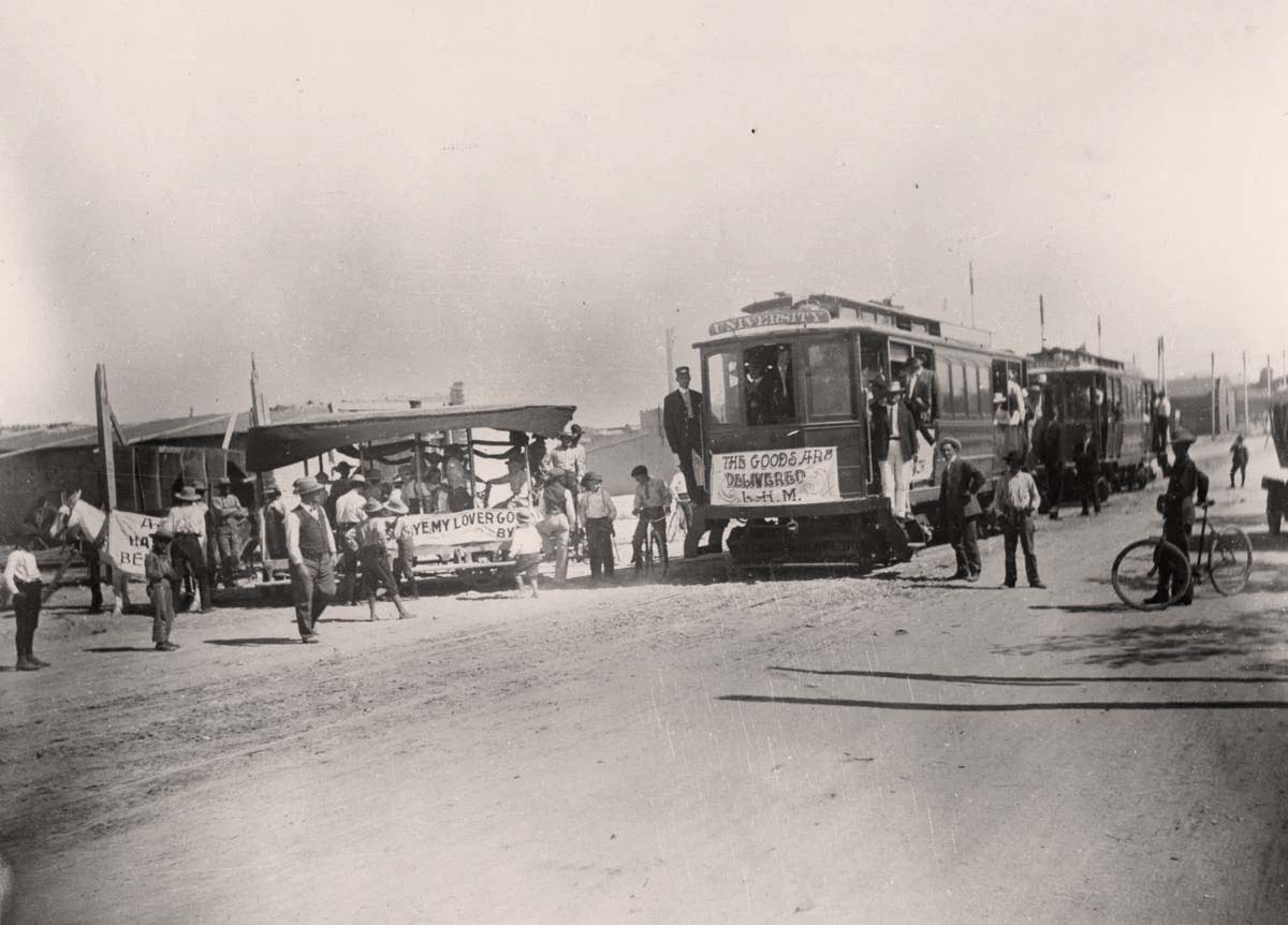 Tucson, Arizona. Electric street cars, 1906