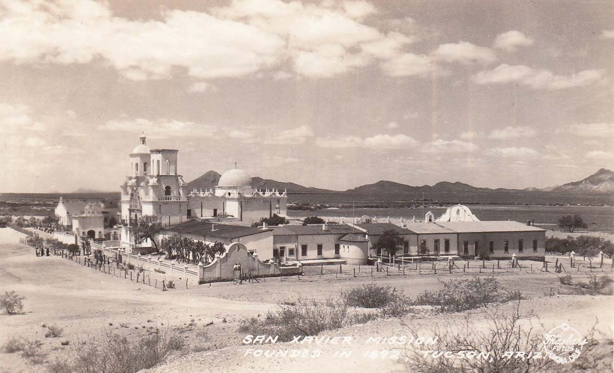 Tucson, Arizona. Mission of San Xavier del Bac, General view, between 1900 and 1950