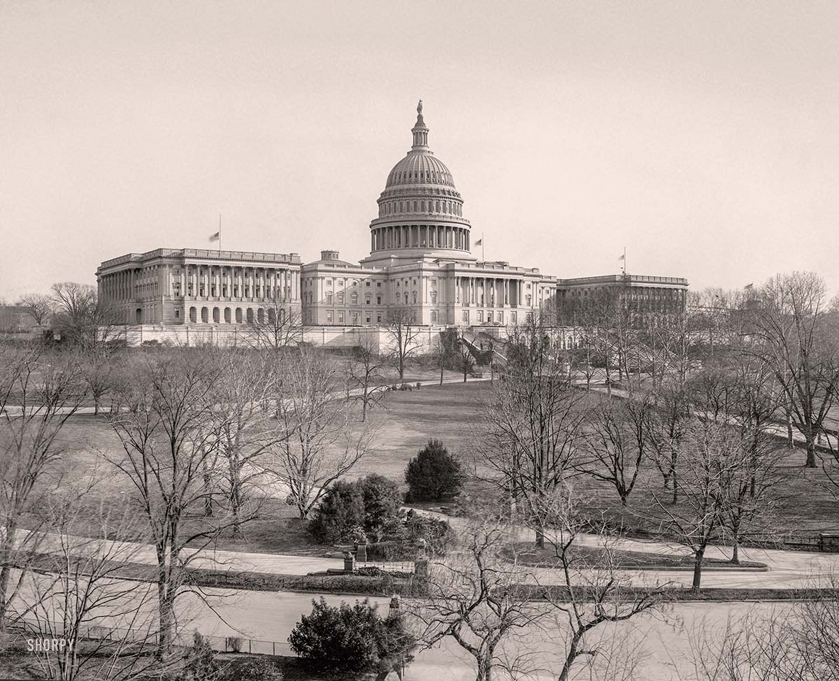 Washington, DC. Capitol, Senate chamber on the left and House of Representatives on the right, 1921