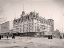 Washington. Hotel Ebbitt House with bar and restaurant Old Ebbitt Grill at 14th and F Streets NW, circa 1900