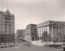 Washington. Old Post Office Building (far left) and new Post Office Department, 1935