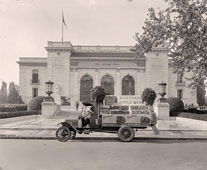 Washington. Pan American Union building, 'National Apple Week' truck, 1926
