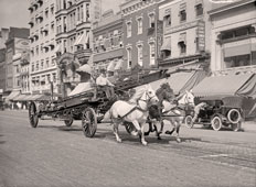 Washington. Three-horse team pulling water tower, 1914
