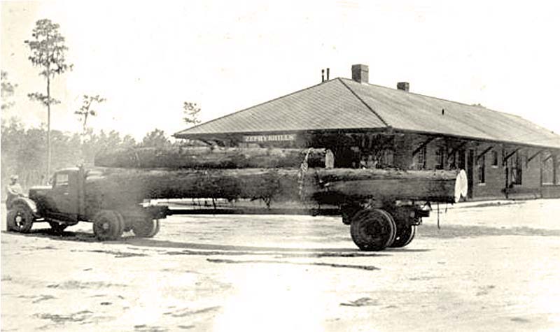 Zephyrhills. Log loaded truck, circa 1930